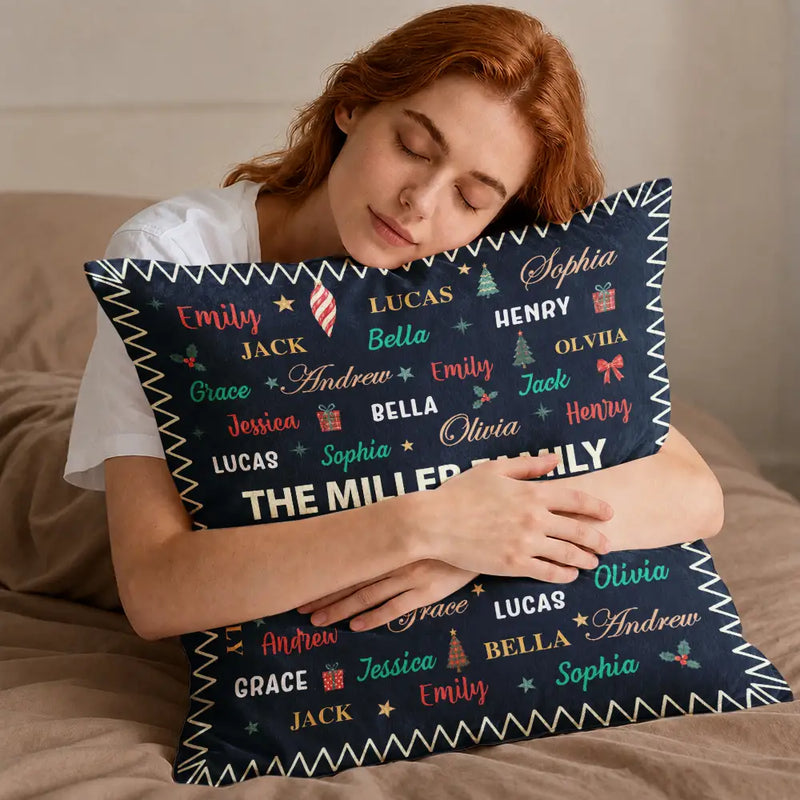 Sentimental, Christmas, Family, Custom Text - Family Name Christmas - Personalized Pillow