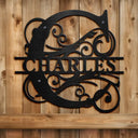 Family,Backyard - Family Name Monogram - Personalized Cutout Metal Sign