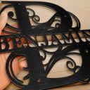 Family,Backyard - Family Name Monogram - Personalized Cutout Metal Sign