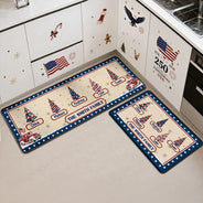 Sentimental,America 250th,Christmas,Family,Icon - Family Stars & Stripes Christmas Trees - Personalized Runner Rug