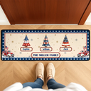 Sentimental,America 250th,Christmas,Family,Icon - Family Stars & Stripes Christmas Trees - Personalized Runner Rug