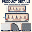 Sentimental,America 250th,Christmas,Family,Icon - Family Stars & Stripes Christmas Trees - Personalized Runner Rug