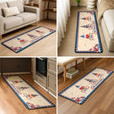 Sentimental,America 250th,Christmas,Family,Icon - Family Stars & Stripes Christmas Trees - Personalized Runner Rug