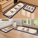 Sentimental,America 250th,Christmas,Family,Icon - Family Stars & Stripes Christmas Trees - Personalized Runner Rug