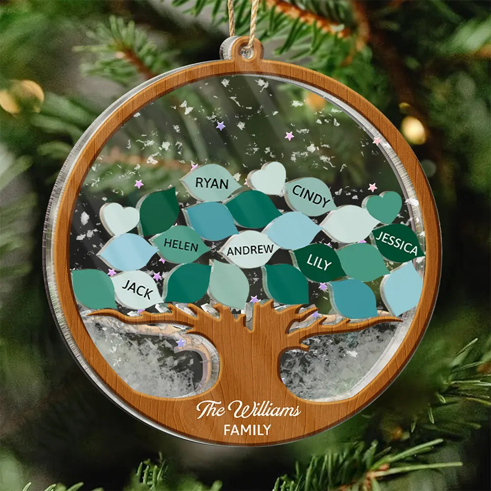 Family Tree - Personalized 3-Layered Acrylic Shaker Ornament
