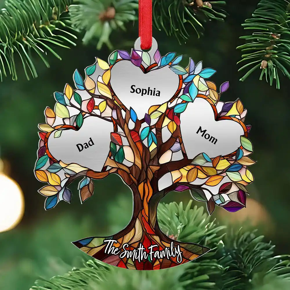Family, Christmas, Love - Family Unbreakable Bond Tree Of Life - Personalized Metal Ornament