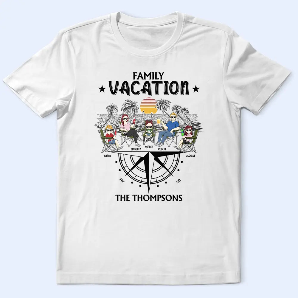 Family Vacation Compass - Personalized T Shirt