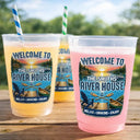 Top Market,Family,Summer,Outdoor Decor,Lake,Custom Text,Happy - Family Welcome To Our Lake House Party - Personalized Frosted Cups
