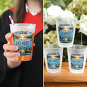 Top Market,Family,Summer,Outdoor Decor,Lake,Custom Text,Happy - Family Welcome To Our Lake House Party - Personalized Frosted Cups