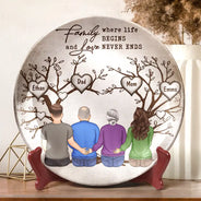 Family,Gift For Mother,Gift For Father - Family Where Life Begins And Love Never End - Personalized Ceramic Plate
