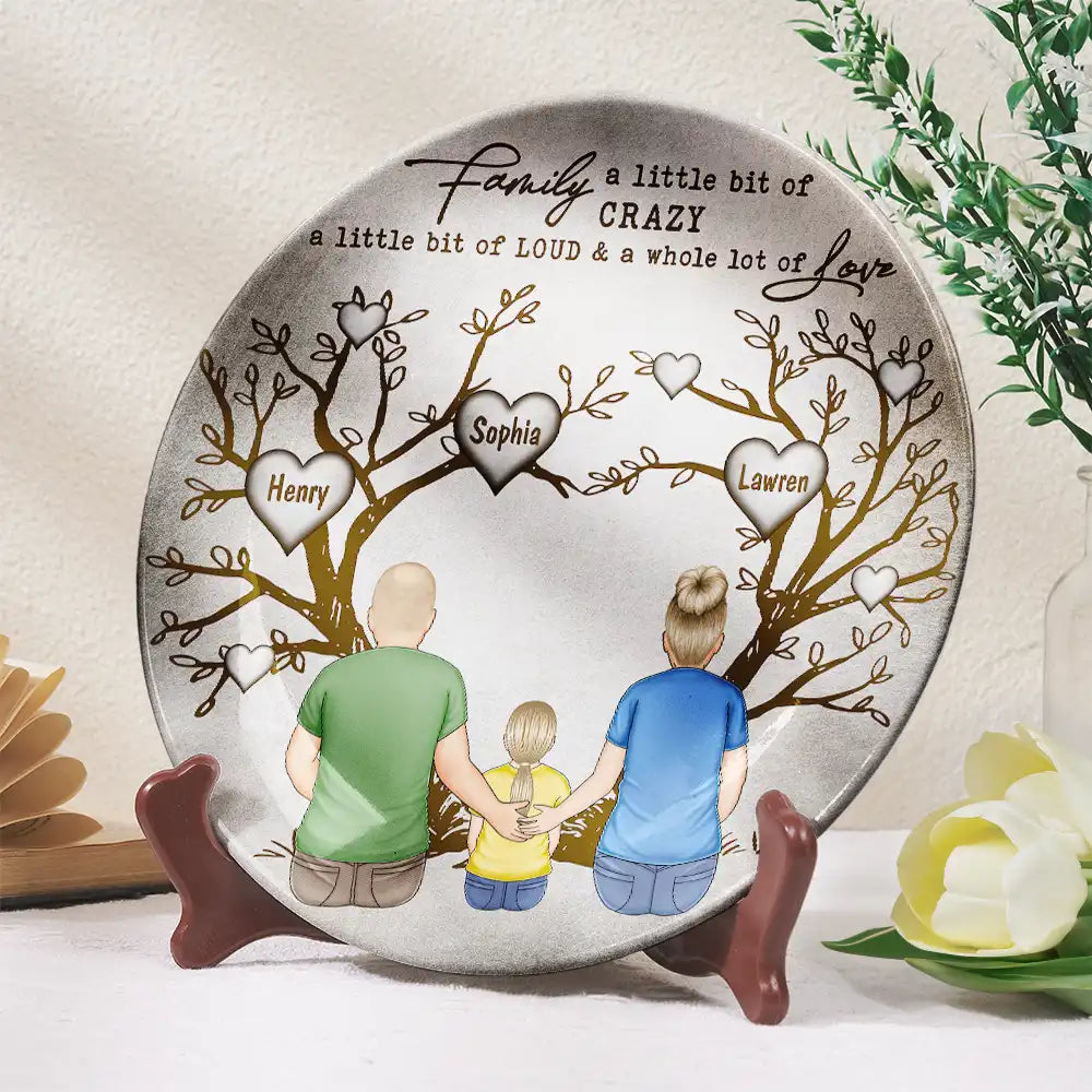 Family,Gift For Mother,Gift For Father - Family Where Life Begins And Love Never End - Personalized Ceramic Plate
