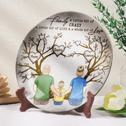 Family,Gift For Mother,Gift For Father - Family Where Life Begins And Love Never End - Personalized Ceramic Plate
