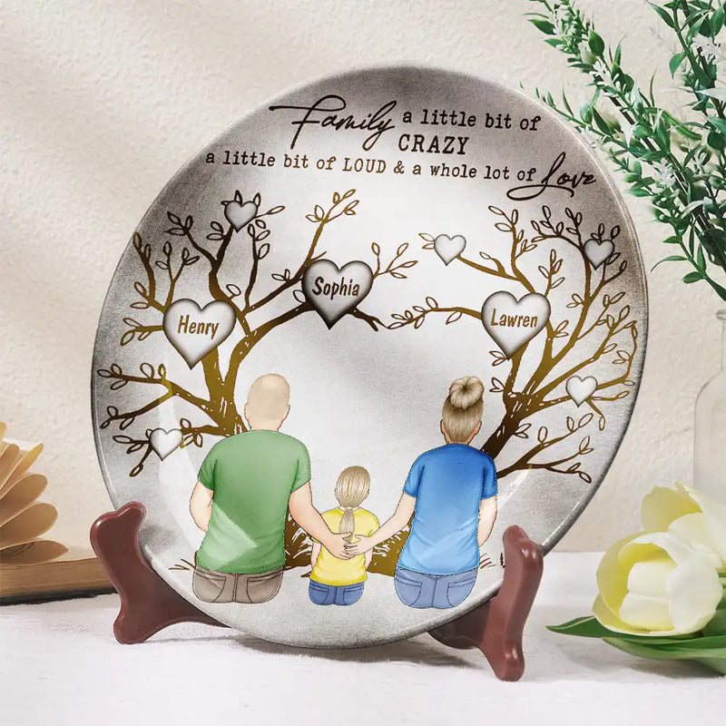 Family,Gift For Mother,Gift For Father - Family Where Life Begins And Love Never End - Personalized Ceramic Plate
