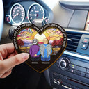 Family, Memorial, Sad - Family Where Life Begins And Love Never Ends - Personalized Custom Shaped Car Visor Clip