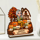 Gift For Grandchildren,Gift For Grandkids,Gift For Grandma,Cozy,Grandma - Grandkids,Vector - Farmhouse Style Grandma's Little Pumpkins - Personalized Custom Shaped Wooden Plaque