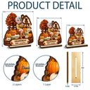 Gift For Grandchildren,Gift For Grandkids,Gift For Grandma,Cozy,Grandma - Grandkids,Vector - Farmhouse Style Grandma's Little Pumpkins - Personalized Custom Shaped Wooden Plaque