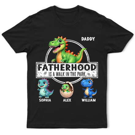 Fatherhood Is A Walk In The Park - Personalized T Shirt