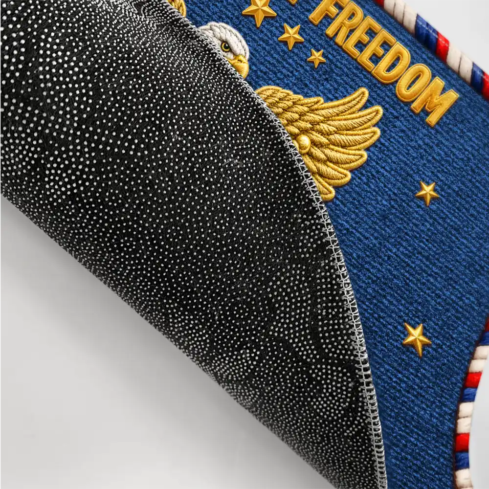 America 250th,Independence Day,Family,Proud,Icon - Faux Embroidery Effect 250 Years Of Freedom - Personalized Doormat