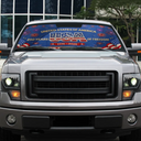 America 250th, Independence Day, Family, Proud, Custom Text - Faux Embroidery Effect America 250th Anniversary - Personalized Auto Sunshade
