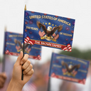 America 250th,Independence Day,Family,Proud,Custom Text - Faux Embroidery Effect America 250th Anniversary Family Name - Personalized Handheld Flag