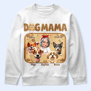 Pet Lovers,Pet Mom,Dog Lovers,Dog Mom,Happy - Faux Embroidery Effect Dog Mom Dog Mum - Personalized T Shirt