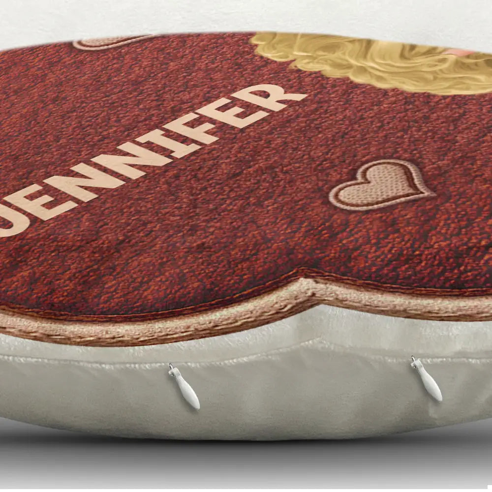 Gift For Grandma,Gift For Grandpa,Grandpa - Grandkids,Grandma - Grandkids,Gift For Women,Gift For Men,Happy - Faux Embroidery Effect Grandkids Spoiled Here - Personalized Custom Shaped Pillow