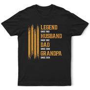 Gift For Grandpa,Gift For Father,Happy,Top Market,Independence Day,Non-Eng,Vector,Proud - Faux Embroidery Effect Legend Husband Dad Grandpa - Personalized T Shirt
