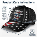 Gift For Grandpa,Gift For Father,Gift For Men,Happy,Independence Day,Proud - Faux Embroidery Effect Legend Husband Daddy Grandpa - Personalized Classic Cap