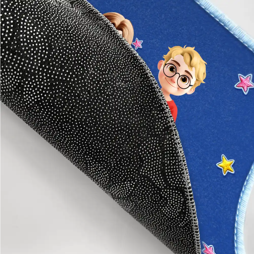 Gift For Grandma,Gift For Grandpa,Grandpa - Grandkids,Grandma - Grandkids,Gift For Women,Gift For Men,Happy - Faux Embroidery Effect Spoiled Grandkids Live Here - Personalized Doormat