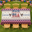Independence Day,America 250th,Family,Happy,Gift For Mother,Gift For Father - Faux Embroidery Effect USA 250 Years Freedom - Personalized Tablecloth