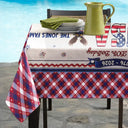 Independence Day,America 250th,Family,Happy,Gift For Mother,Gift For Father - Faux Embroidery Effect USA 250 Years Freedom - Personalized Tablecloth