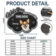Vector, Pet Lovers,Pet Mom,Pet Dad,Pet Couple,Dog Lovers,Dog Mom,Dog Dad,Dog Couple,Cat Lovers,Cat Mom,Cat Dad,Cat Couple,Family,Happy,Top Market, Top Market -  Faux Embroidery Effect Welcome Hope You Like Dog Cat - Personalized Custom Shaped Doormat