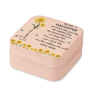 Gift For Daughter, Gift For Women, Happy, Gift For Grandkids - Faux Pressed Birth Flower My Daughter Forever - Personalized Jewelry Box