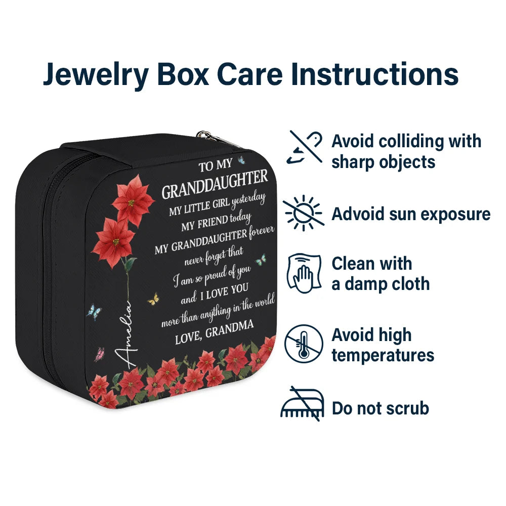 Gift For Daughter, Gift For Women, Happy, Gift For Grandkids - Faux Pressed Birth Flower My Daughter Forever - Personalized Jewelry Box