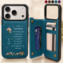Gift For Daughter,Gift For Women,Happy,Gift For Grandkids - Faux Pressed Birth Flower My Daughter Forever - Personalized Leather Flip Wallet Phone Case