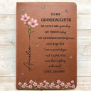 Gift For Daughter,Gift For Women,Happy,Gift For Grandkids - Faux Pressed Birth Flower My Daughter Forever - Personalized Leather Journal