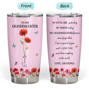 Gift For Daughter, Gift For Women, Happy, Gift For Grandkids - Faux Pressed Birth Flower My Daughter Forever - Personalized Tumbler