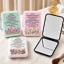 Gift For Daughter, Gift For Children, Sentimental, Icon - Faux Pressed Birth Flower To My Daughter Granddaughter - Personalized LED Compact Mirror