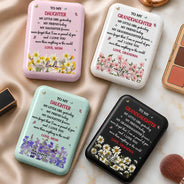 Gift For Daughter, Gift For Children, Sentimental, Icon - Faux Pressed Birth Flower To My Daughter Granddaughter - Personalized LED Compact Mirror