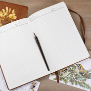Gift For Wife,Gift For Girlfriend,Gift For Women,Gift For Yourself,Gift For Aunt,Gift For Mother,Gift For Grandma,Gift For Daughter,Gift For Sisters,Gift For Bestie,Happy - Faux Pressed Effect Birth Flower Blooming In Love - Personalized Leather Journal