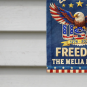 Family, America 250th, Independence Day, Happy, Top Market - Faux Puff Embroidery Effect Patriotic Eagle 250 Years Of Freedom - Personalized Flag