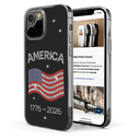 Gift For Yourself,Gift For Women,Gift For Men,No Custom,America 250th,Independence Day,Happy - Faux Rhinestone Effect USA Stars And Stripes - Clear Phone Case