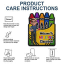 Top Market, Teacher, Inspirational, Back To School, Vector, Alternating Color Text - Faux Yarn Pattern Crayon Box Welcome To Classroom - Personalized Custom Shaped Doormat