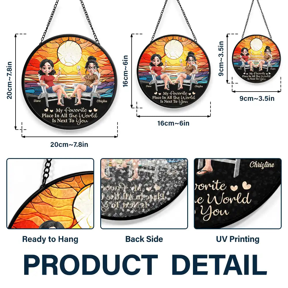 Gift For Couples,Gift For Husband,Gift For Wife,Gift For Boyfriend,Gift For Girlfriend,Love - Favorite Place In All The World - Personalized Stained Glass Window Hanging Suncatcher