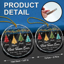 Gift For Colleagues,Christmas,Icon,Happy - Festive 3D Effect Christmas Trees Best Team Ever - Personalized Glass Ornament