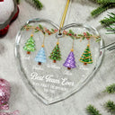 Gift For Colleagues,Christmas,Icon,Happy - Festive 3D Effect Christmas Trees Best Team Ever - Personalized Glass Ornament