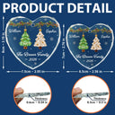 Sentimental,Christmas,Family,Icon - Festive 3D Effect Christmas Trees Family - Personalized Glass Ornament