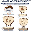 Christmas,Family,Icon,Happy - First Christmas As A Family Of Four Footprints - Personalized Wooden Ornament With Tag