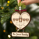 Christmas,Family,Icon,Happy - First Christmas As A Family Of Four Footprints - Personalized Wooden Ornament With Tag
