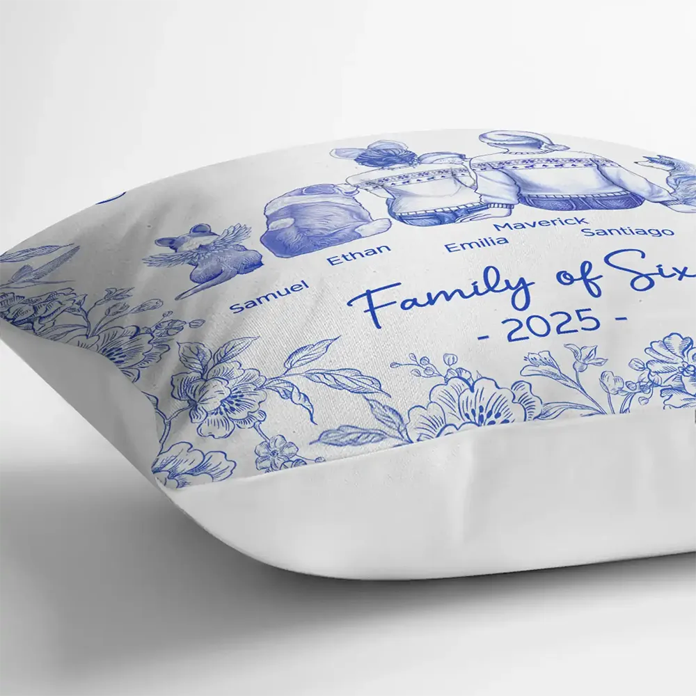 Christmas,Family,Dog Lovers,Cat Lovers,Pet Lovers,Parents,Happy,New Dad,New baby,New Mom - First Christmas As A Family Of Four New Parents Toile - Personalized Pillow